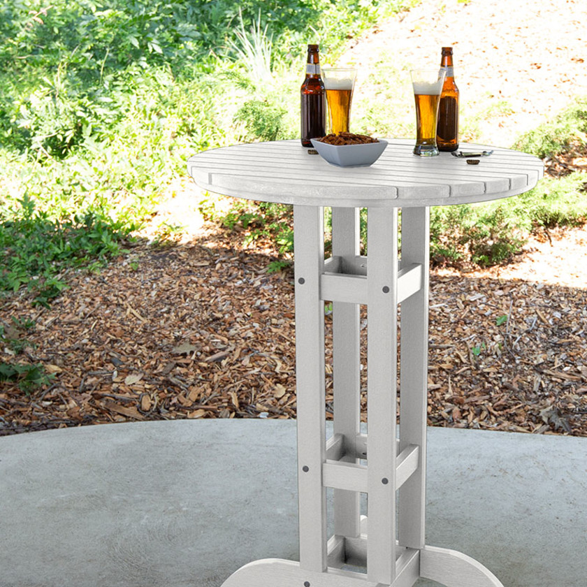 30" Round Bistro Table -  White,White
