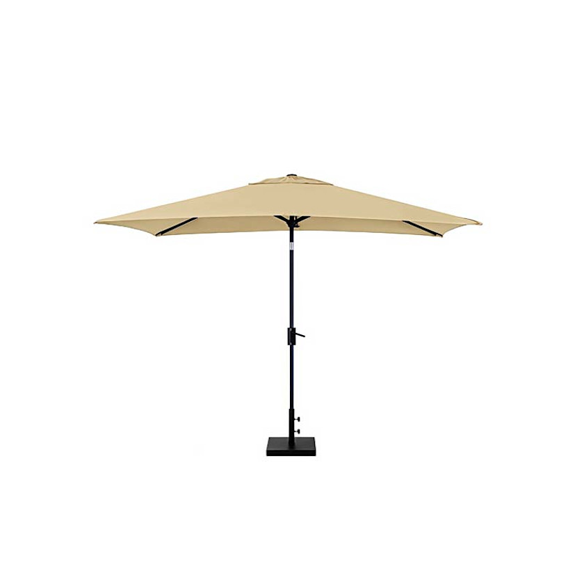 8' x 10' Rectangular Outdoor Patio Umbrella, Aluminum with Auto Tilt and Crank Lift