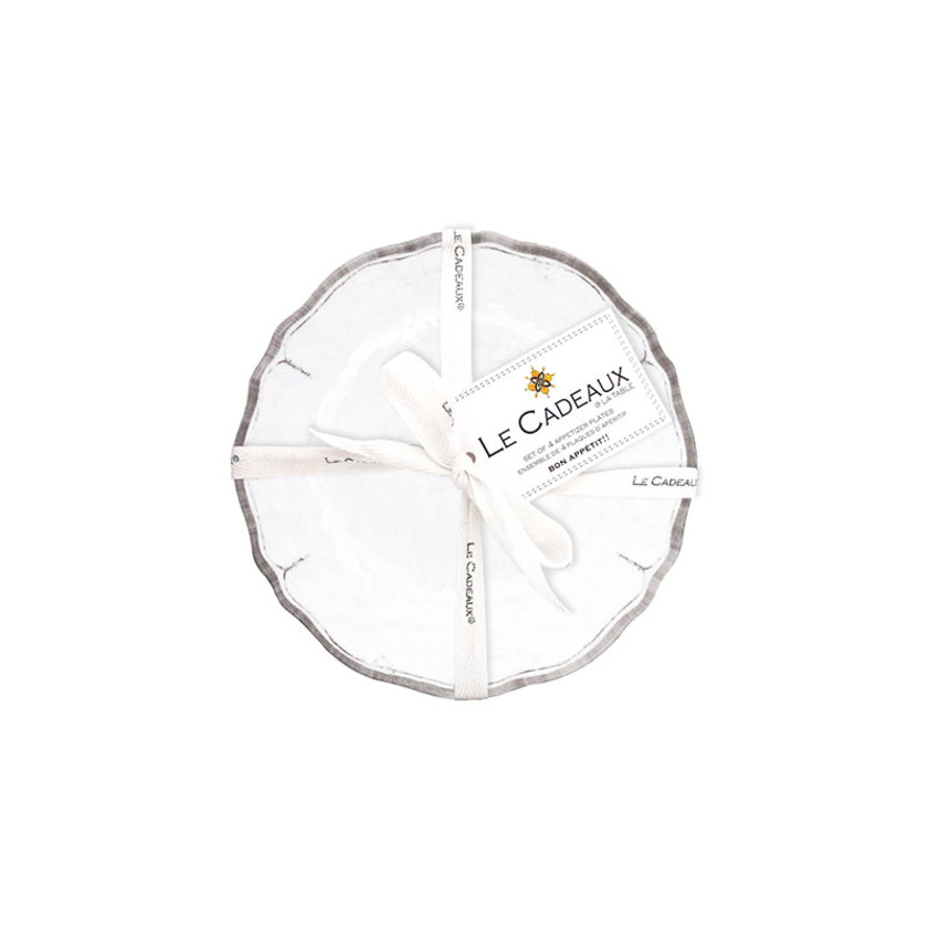 Rustica Antique White Melamine Appetizer Plates, Set of 4