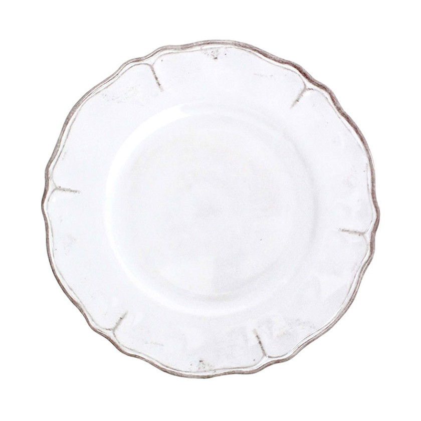 Rustica Antique White Melamine Dinner Plates, Set of 4 - White,White