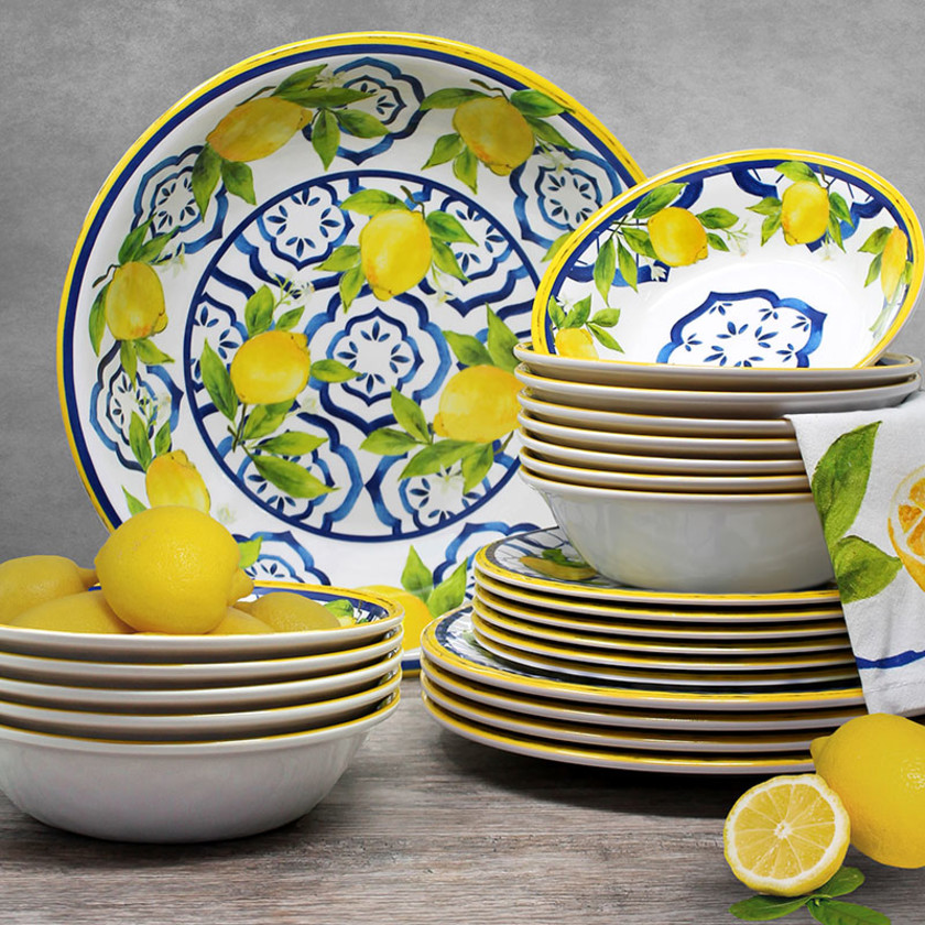 Citrus Melamine 4-Piece Dinnerware Sets