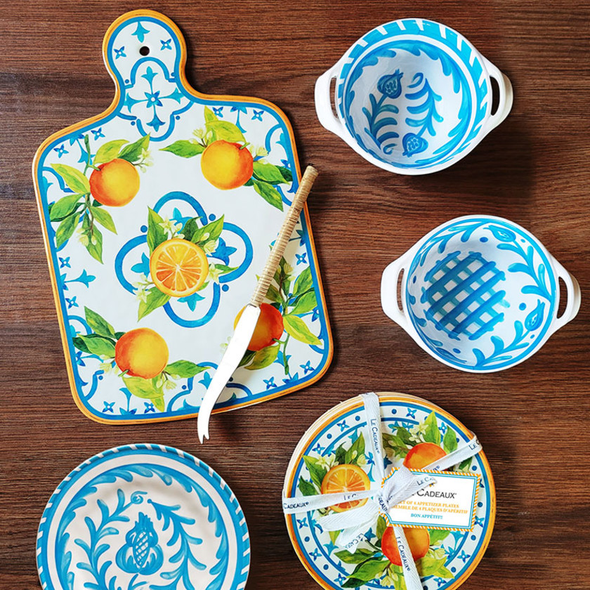 Valencia Melamine Cheese Board with Laguiole Cheese Knife,Valencia