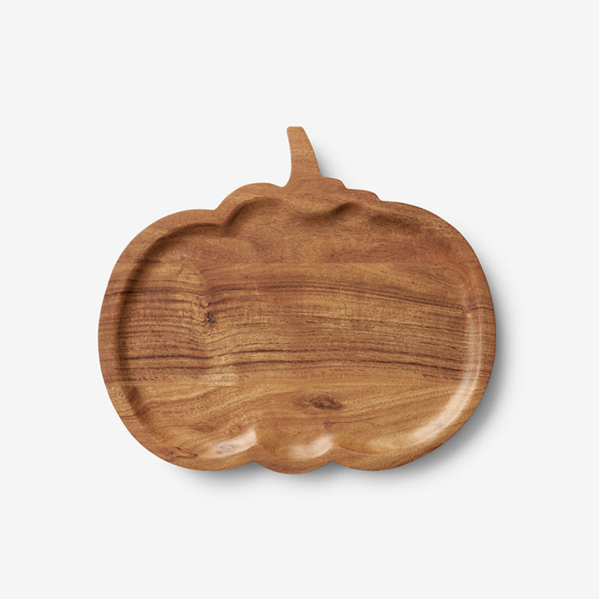 Fall Carved Wood Platter