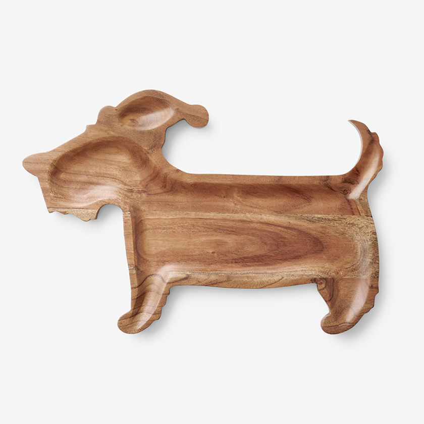 Holiday Carved Wood Platter