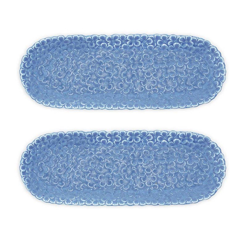 Hydrangea Serving Platters, Set of 2
