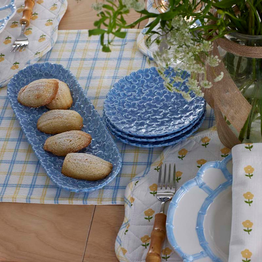 Hydrangea Serving Platters, Set of 2,Blue