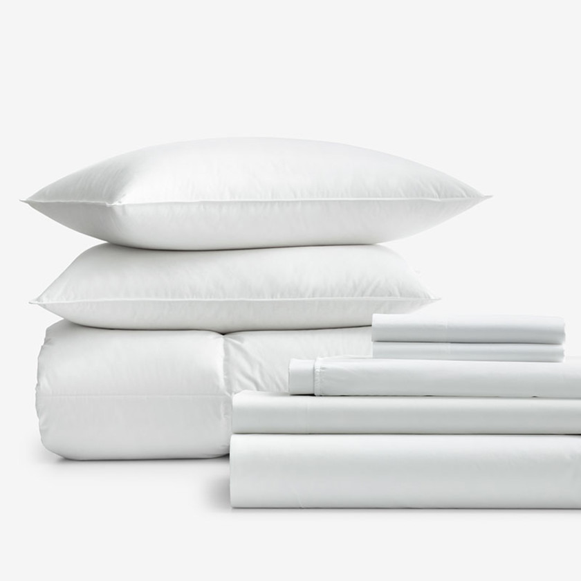 8-Piece Percale & LoftAIRE™ Down Alternative Bedding Bundle