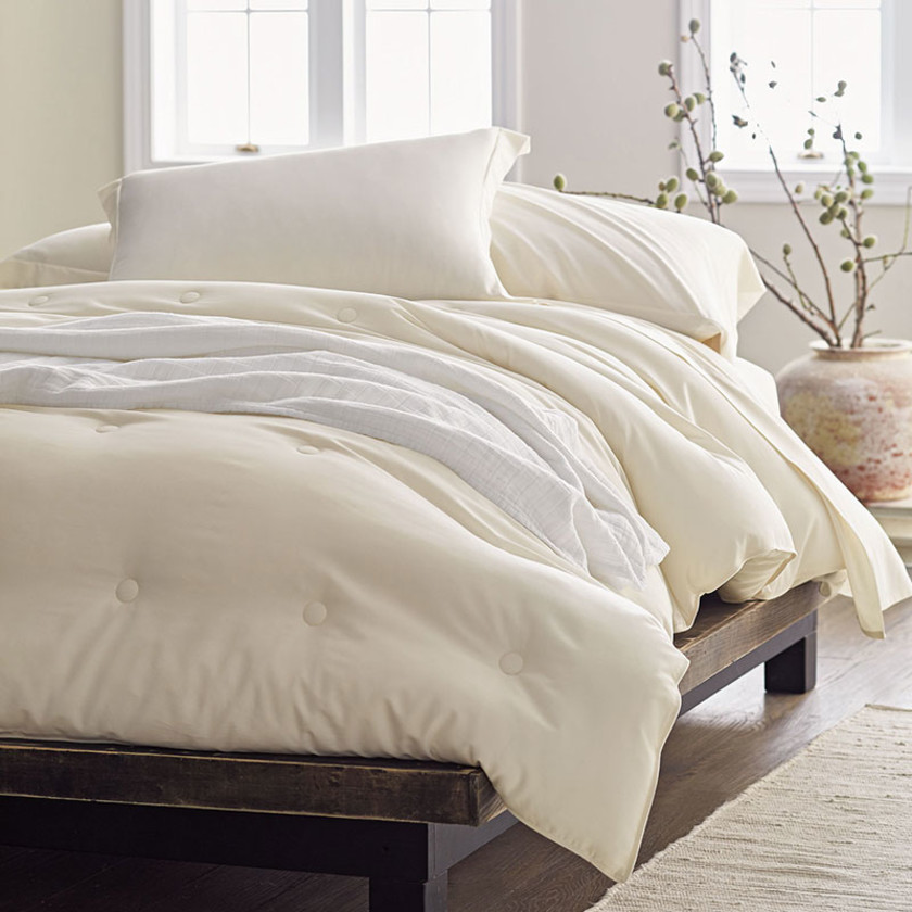 Classic Smooth Rayon Made From Bamboo Sateen Pillowcase Set - White, Standard,White