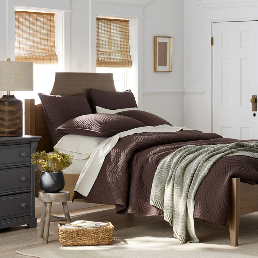 Voile Quilt - Dark Brown, Twin,Dark Brown