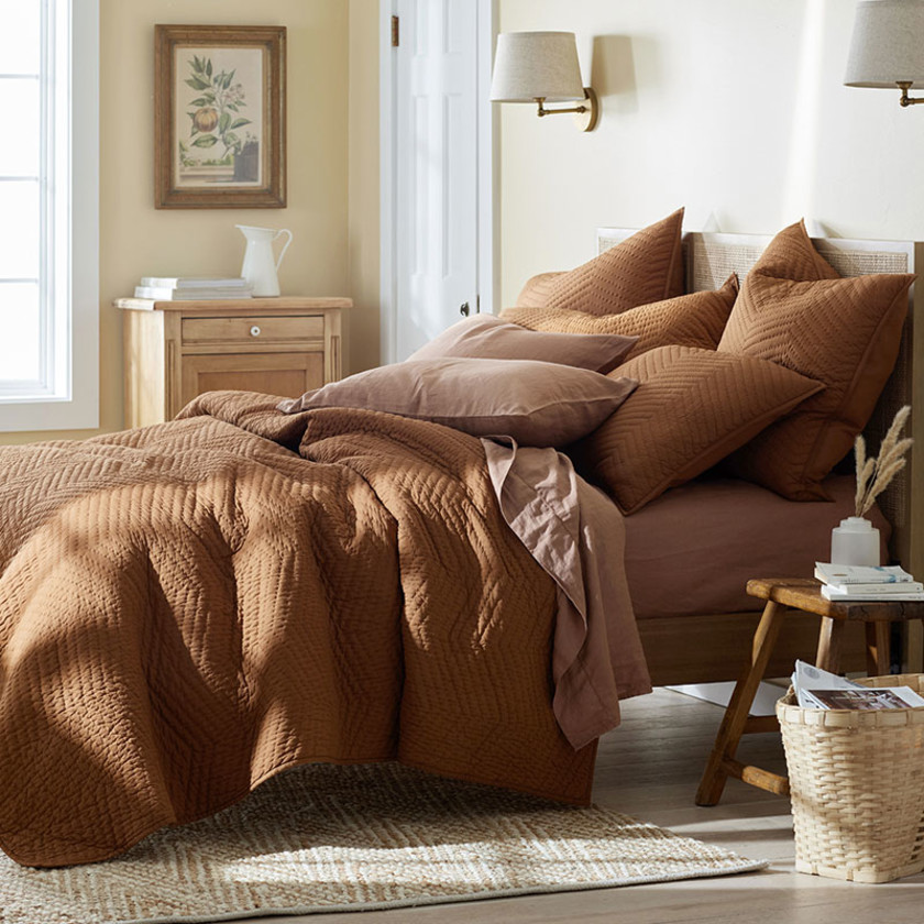 Voile Sham - Rust, Standard,Rust