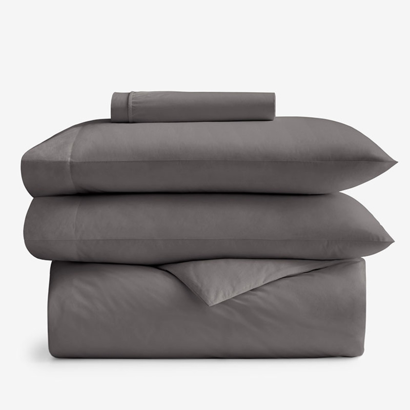 4-Piece Classic Cool Cotton Percale Solid Bedding Bundle