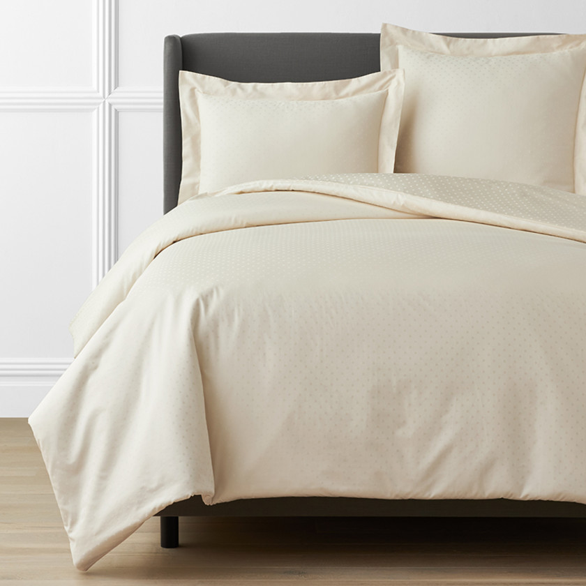 Dot Premium Smooth Supima® Cotton Sateen Sham - Cream, Euro,Cream