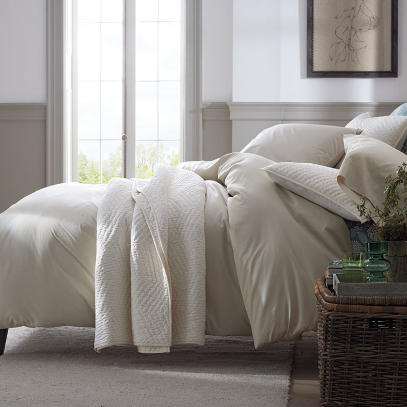 Premium Cool Supima® Cotton Percale Bed Sheet Set - Oatmeal, Twin,Oatmeal