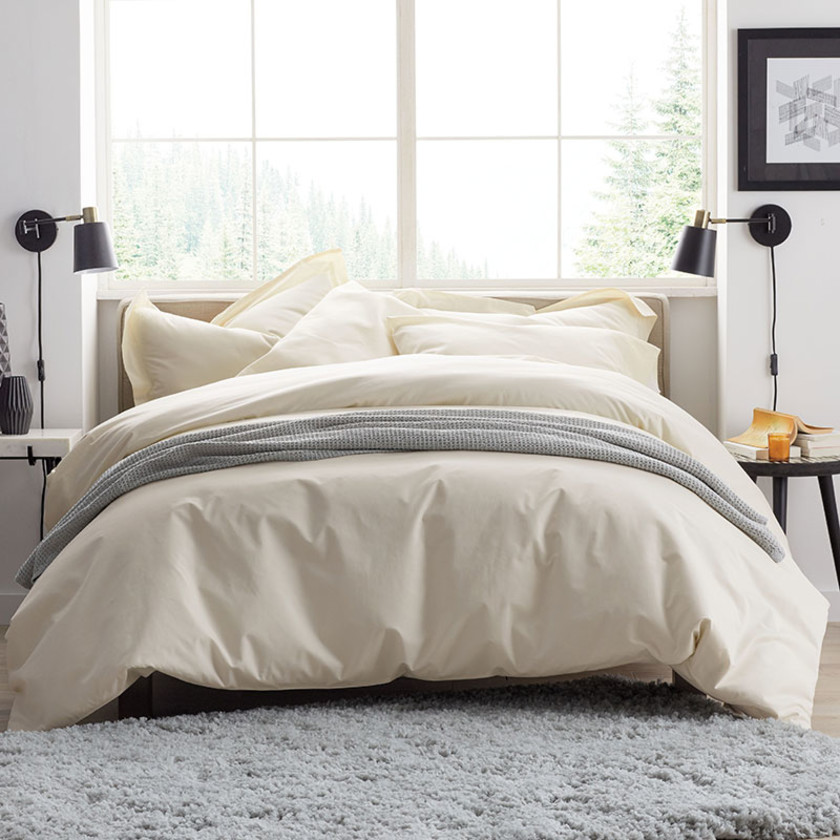 Premium Cool Supima® Cotton Percale Flat Bed Sheet - Navy, Twin/Twin XL,Navy