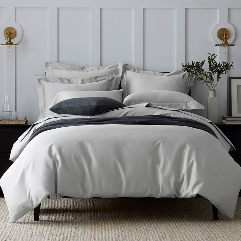 Premium Smooth Supima® Cotton Wrinkle-Free Sateen Pillowcase Set - Light Gray, Standard,Light Gray