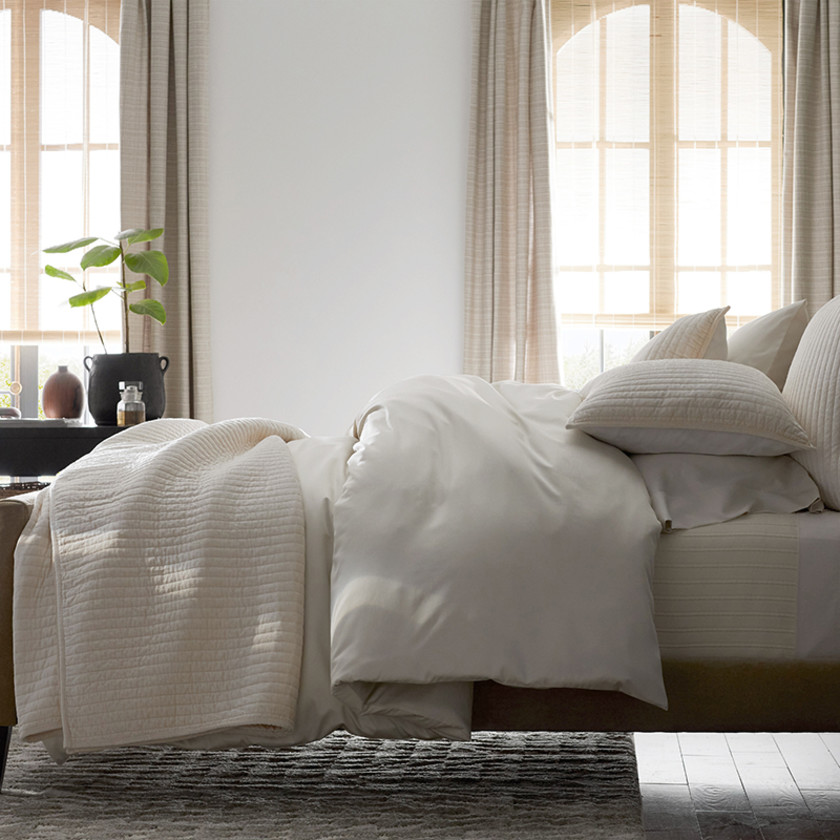 Premium Smooth Supima® Cotton Wrinkle-Free Sateen Duvet Cover - Ivory, Twin/Twin XL,Ivory