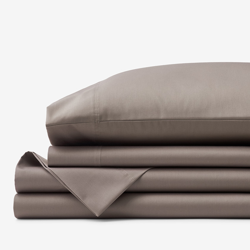 Classic Smooth Wrinkle-Free Sateen Bed Sheet Set - Stone Gray, Queen