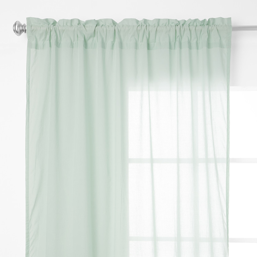 Chambray Voile Ring Top or Rod Pocket Window Curtain