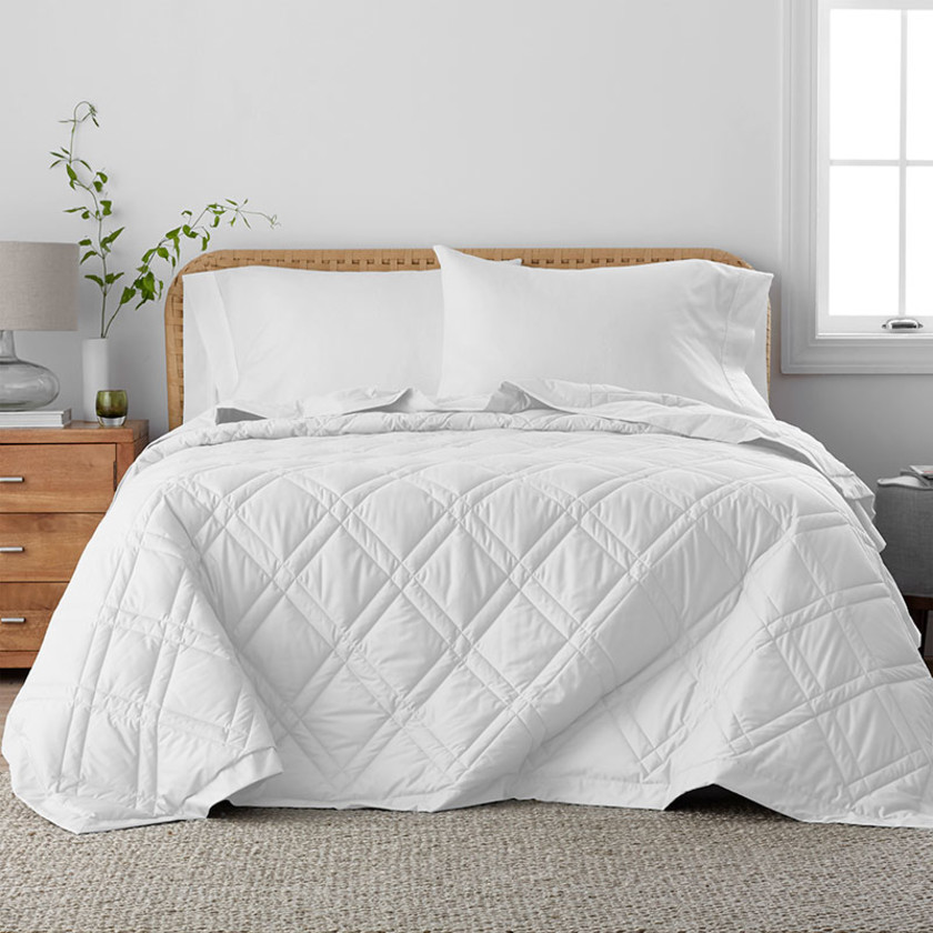 Alberta Down Blanket - White, Twin,White