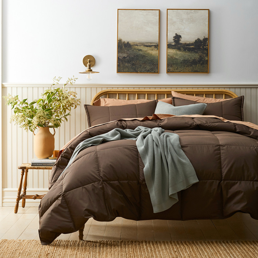 Quilted Sham - Dark Brown, Standard,Dark Brown