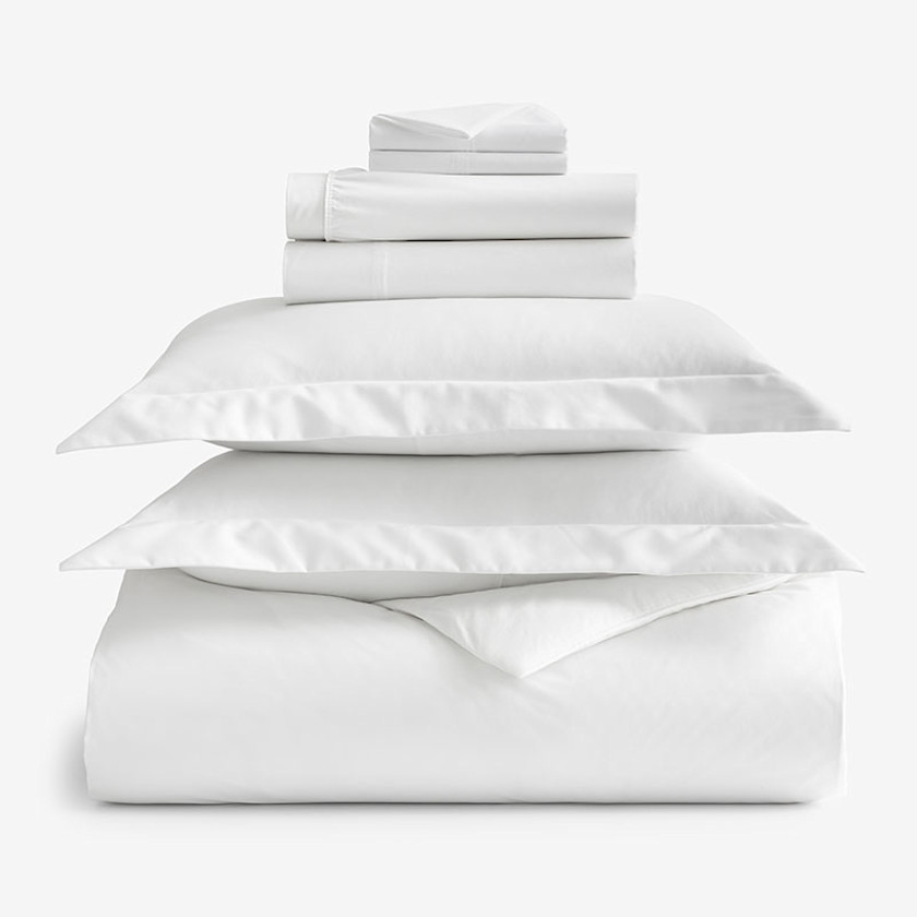 7-Piece Supima&reg; Cotton Wrinkle-Free Sateen Duvet Cover, Shams and Sheeting Bundle