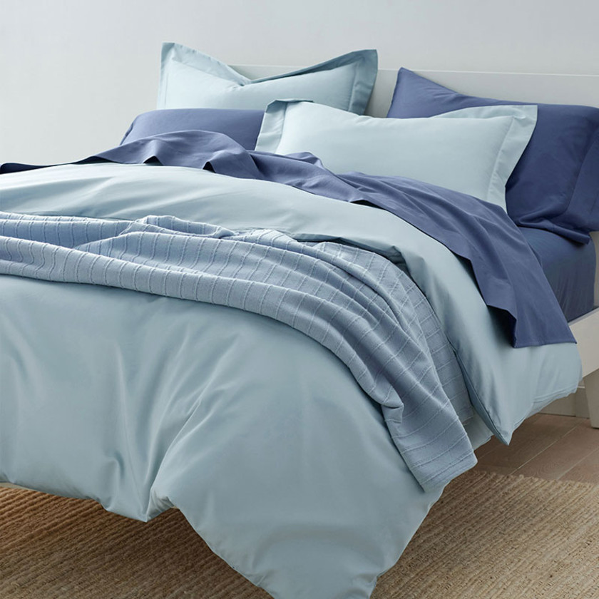 Premium Smooth Supima® Cotton Wrinkle-Free Sateen Duvet Cover - Blue Dusk, Twin/Twin XL