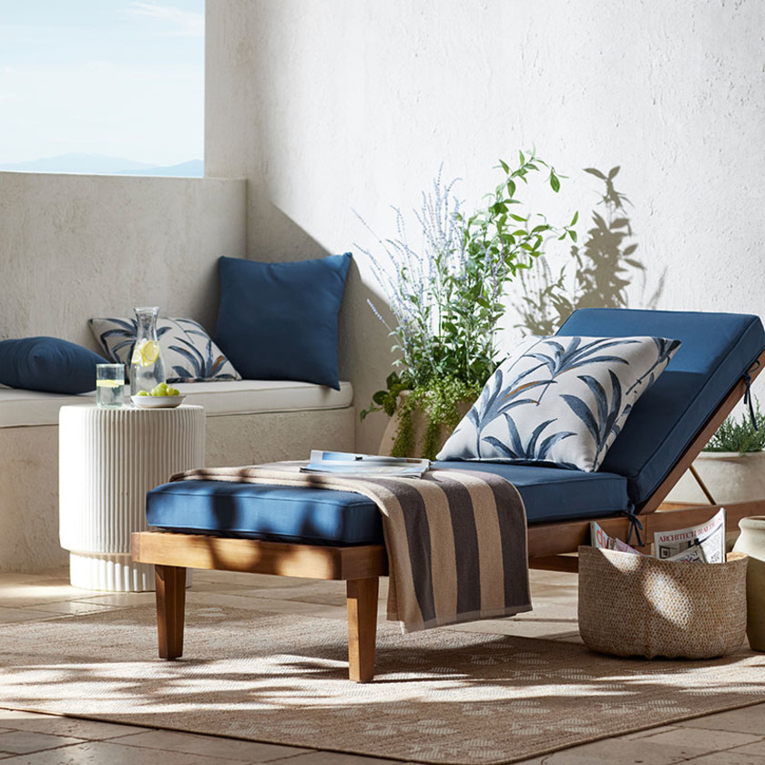 Chaise Lounge Cushion - Sapphire, Standard,Sapphire