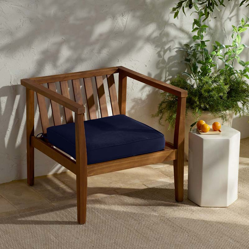 Rain Boxed Edge Replacement Chair Cushion,Navy