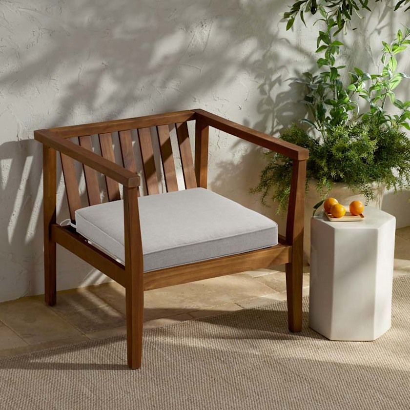 Rain Boxed Edge Replacement Chair Cushion,Silver