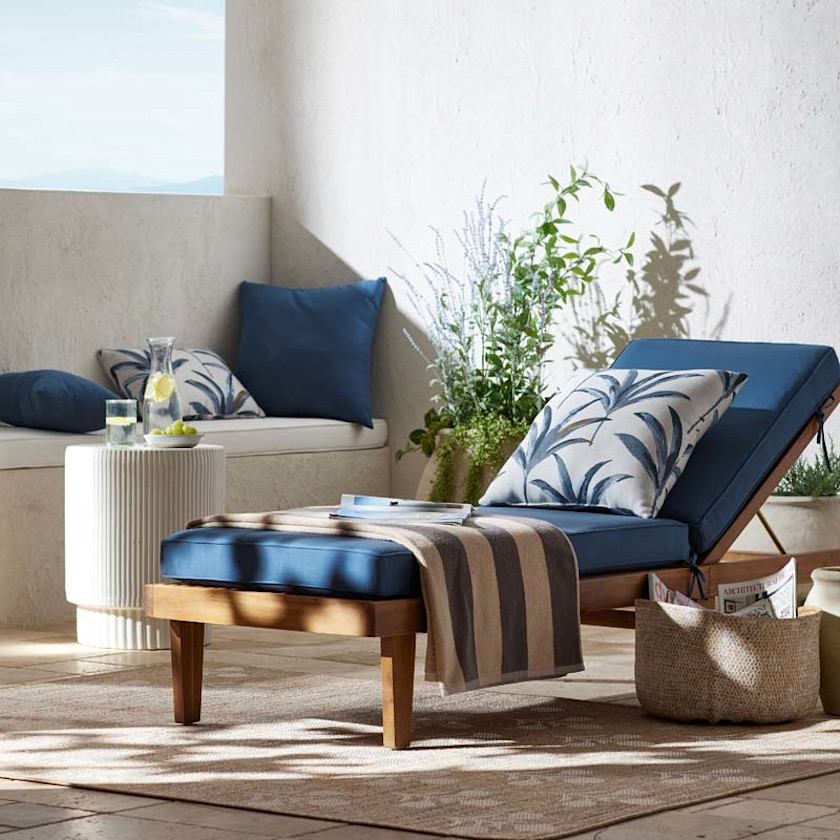Chaise Lounge Cushion,Sapphire