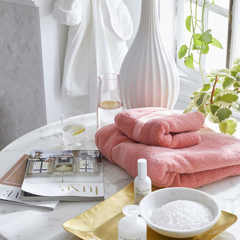 Sterling Supima® Cotton Hand Towel - Rose,Rose