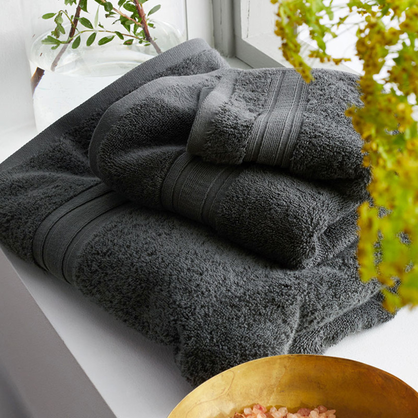 Turkish Cotton 6-Piece Washcloth Set - Charcoal,Charcoal