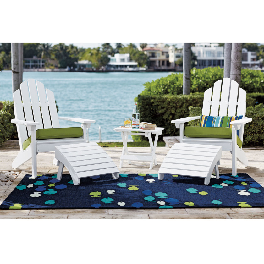 Adirondack Folding Side Table - White,White