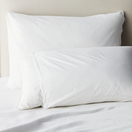 Image of Cotton Pillow Protector - White, Size Standard