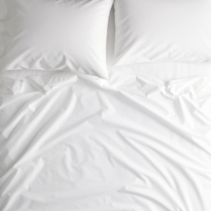 Classic Cool Organic Cotton Percale Duvet Cover - White, Twin XL