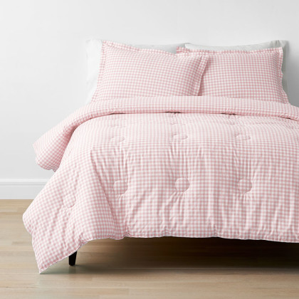 Gingham Classic Cool Organic Cotton Percale Comforter Set