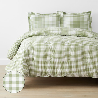 Gingham Classic Cool Organic Cotton Percale Comforter Set