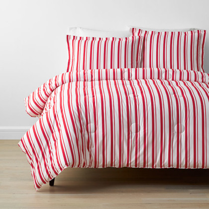 Stripe Classic Cool Organic Cotton Percale Comforter Set