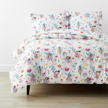 Floral Fairies Classic Cool Organic Cotton Percale Comforter Set