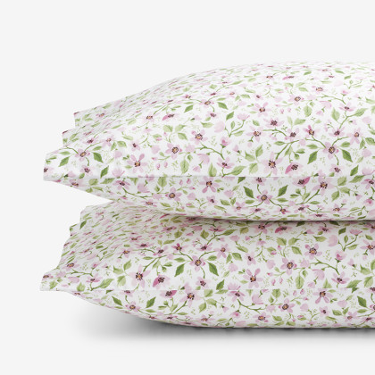 Lilah's Floral Classic Cool Organic Cotton Percale Pillowcase Set