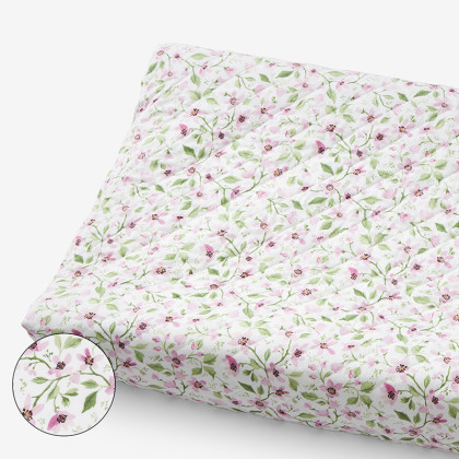 Lilah's Floral Classic Cool Organic Cotton Percale Quilted Changing Pad Cover