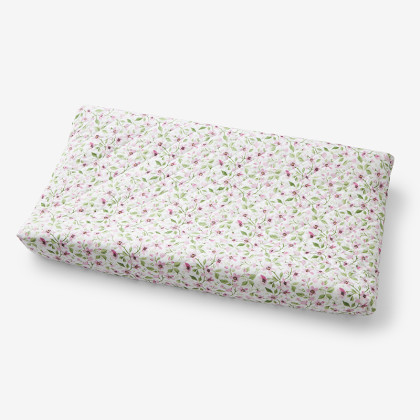Lilah's Floral Classic Cool Organic Cotton Percale Quilted Changing Pad Cover - Pink