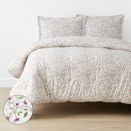 Lilah's Floral Classic Cool Organic Cotton Percale Comforter Set
