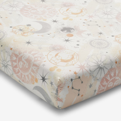 Celestial Classic Cool Organic Cotton Percale Fitted Crib Sheet