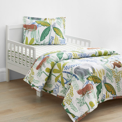 Jungle Classic Cool Organic Cotton Percale Toddler Comforter Set