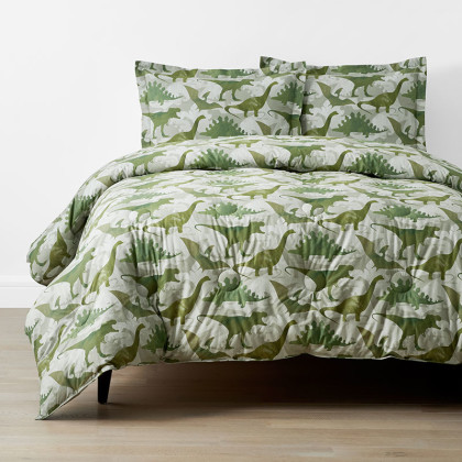 Dino World Classic Cool Organic Cotton Percale Comforter Set