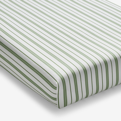 Vertical Stripes Classic Cool Organic Cotton Percale Fitted Crib Sheet