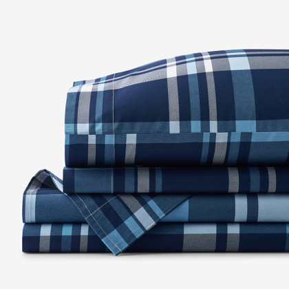 Handsome Tartan Classic Cool Organic Cotton Percale Bed Sheet Set