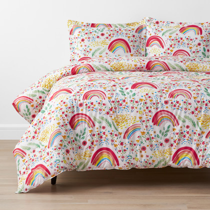 Rainbow Classic Cool Organic Cotton Percale Comforter Set