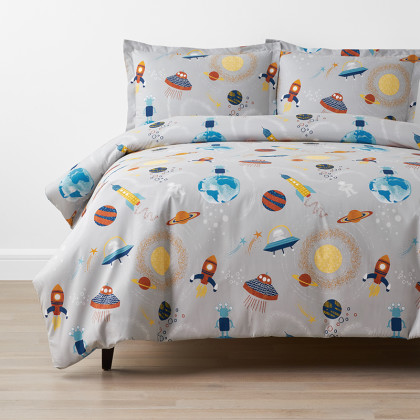 Space Classic Cool Organic Cotton Percale Duvet Cover Set